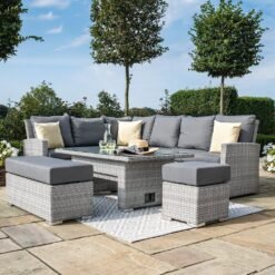Alternative view of Ascot Rectangular Rattan Corner Dining Set - with Rising Table & Weatherproof Cushions